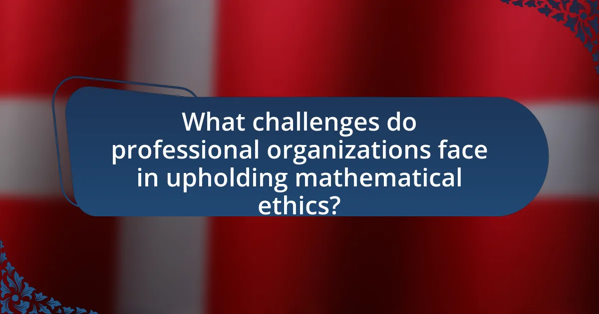 What challenges do professional organizations face in upholding mathematical ethics?