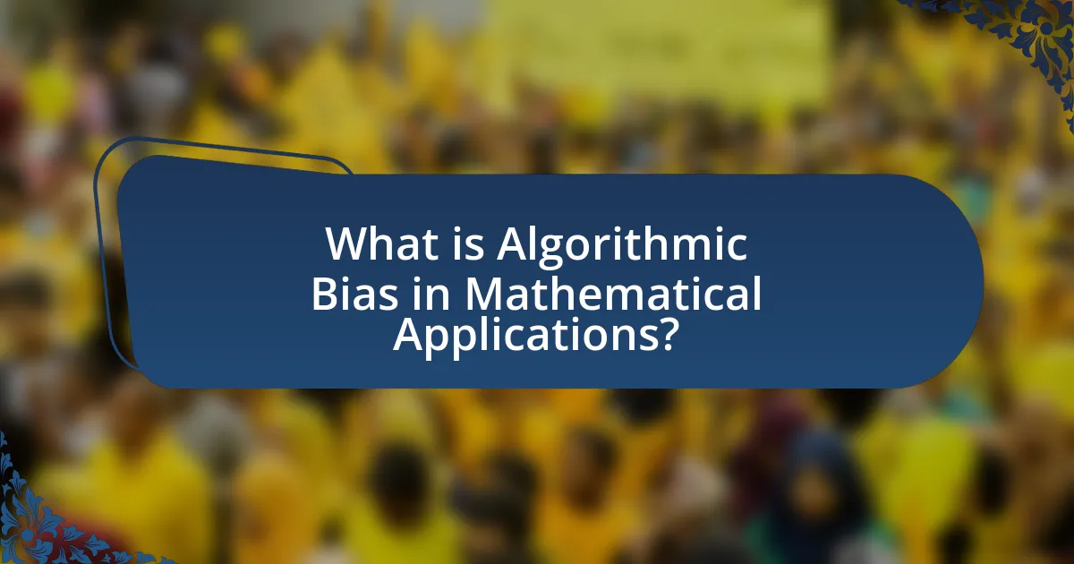 What is Algorithmic Bias in Mathematical Applications?